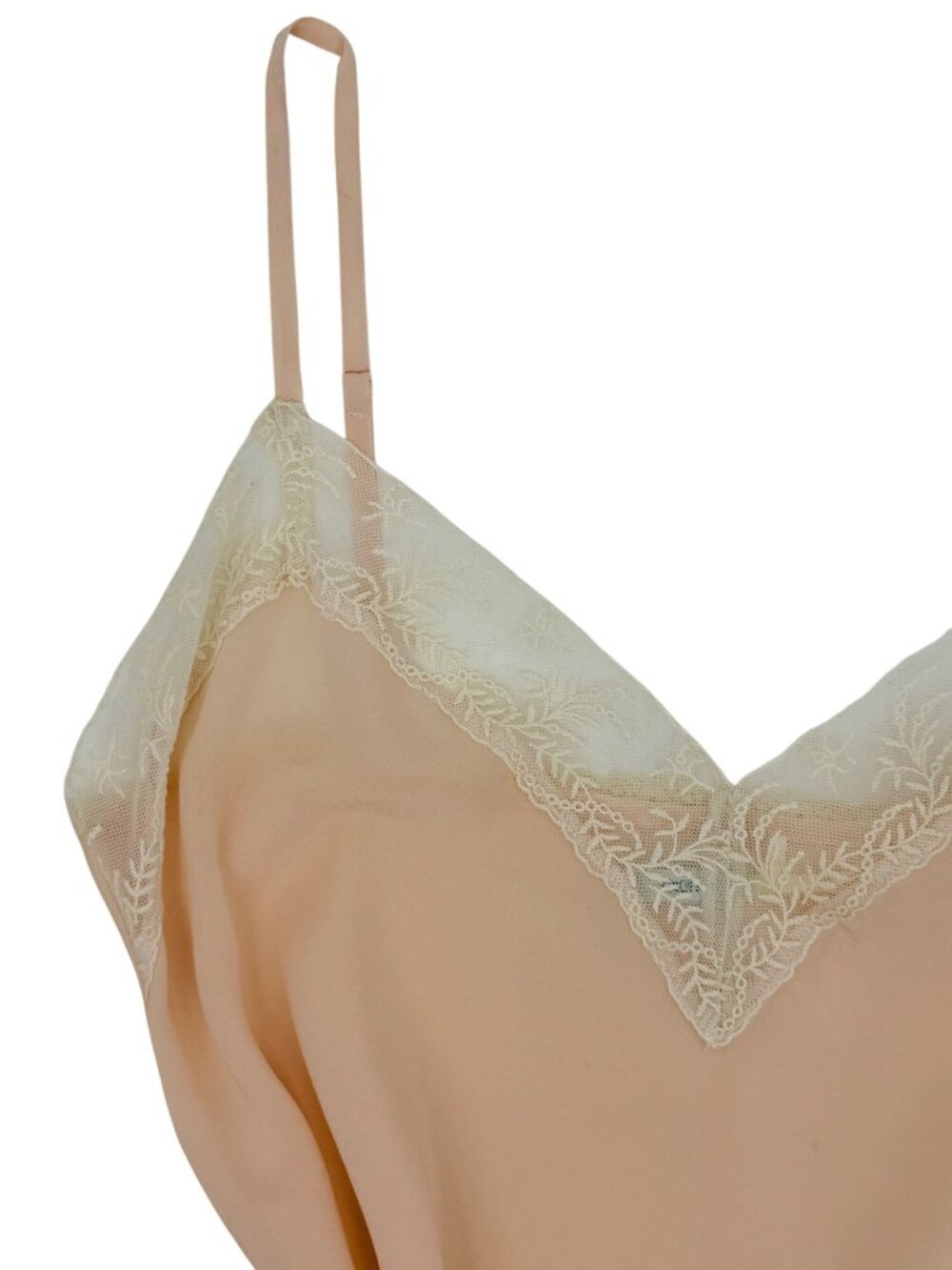 Urban Outfitters Pale Pink Silk Lace Trim Camisole Top | Mid 2010s Romantic Boho - Picture 3 of 16